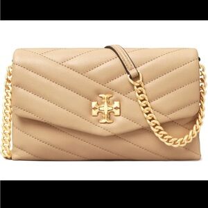Kira Chevron Quilted Leather Wallet on a Chain
Tory Burch
